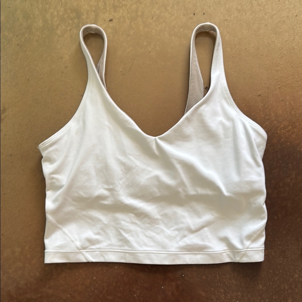 Lululemon White Cropped Tank Top